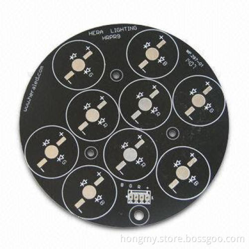 Single-sided Aluminum PCB with Black Solder Mask, 1.6 mm Finished Board Thickness, 2oz Copper